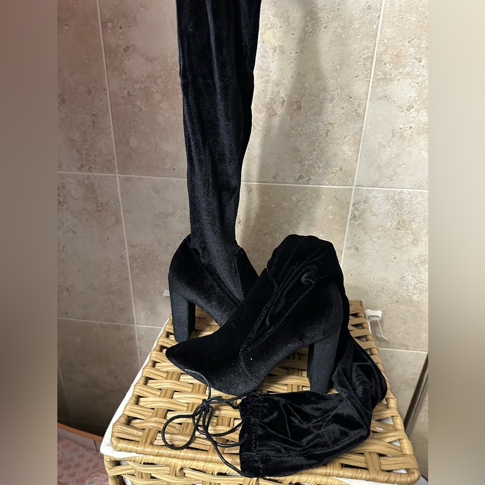 Public Desire thigh high heel boots